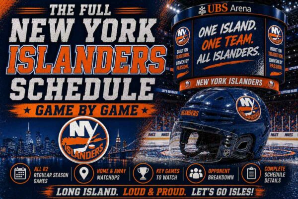 New York Islanders Schedule with helmet