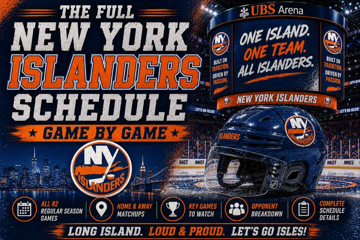 New York Islanders Schedule with helmet