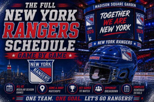 New York Rangers Schedule with helmet