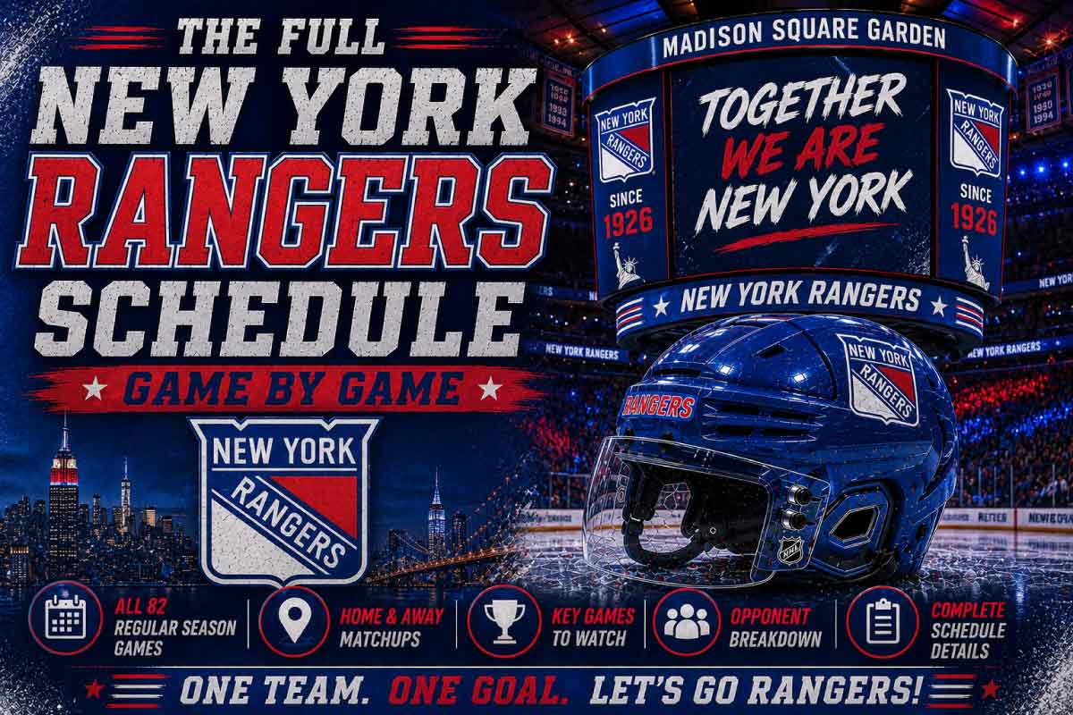 New York Rangers Schedule with helmet