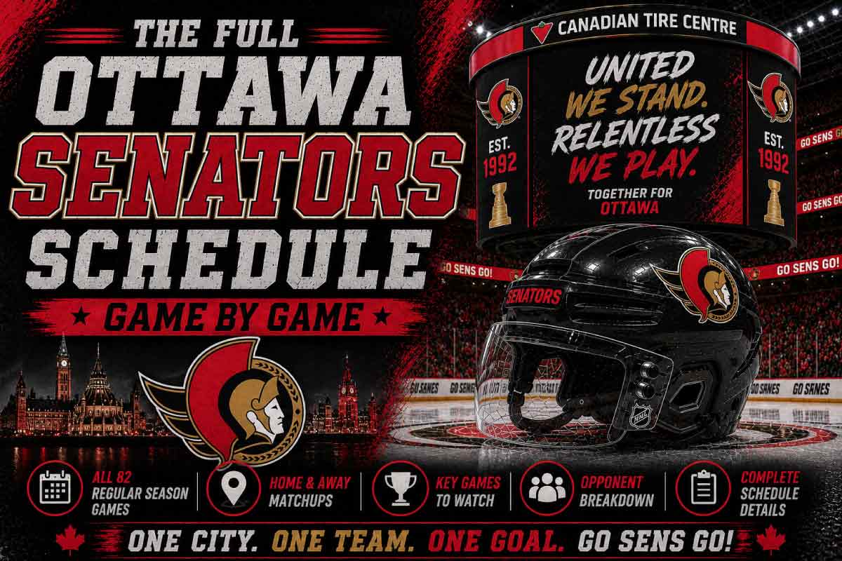 Ottawa Senators Schedule with helmet