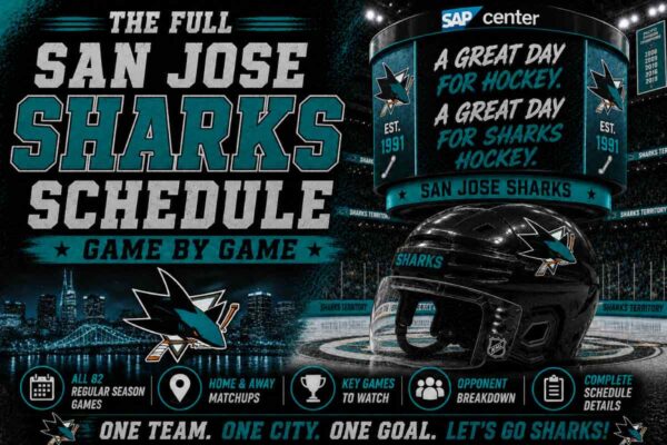 San Jose Sharks Schedule with helmet