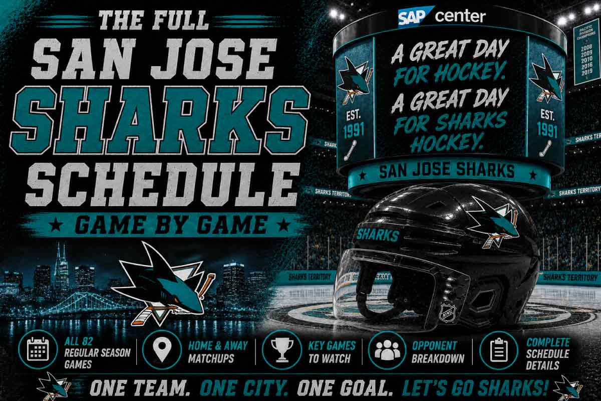 San Jose Sharks Schedule with helmet