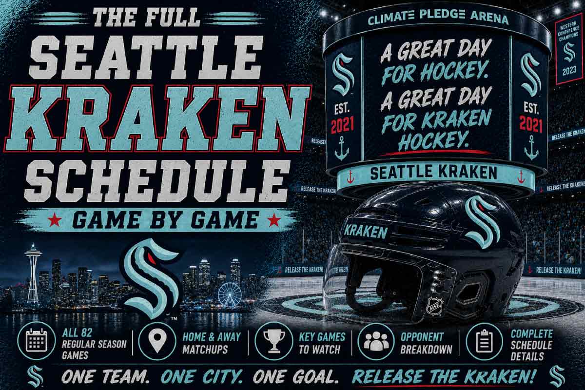 Seattle Kraken Schedule with helmet