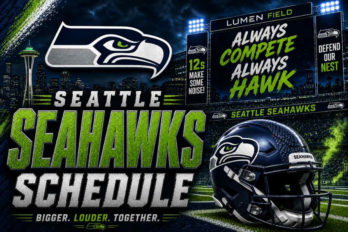 Seattle Seahawks Schedule with helmet
