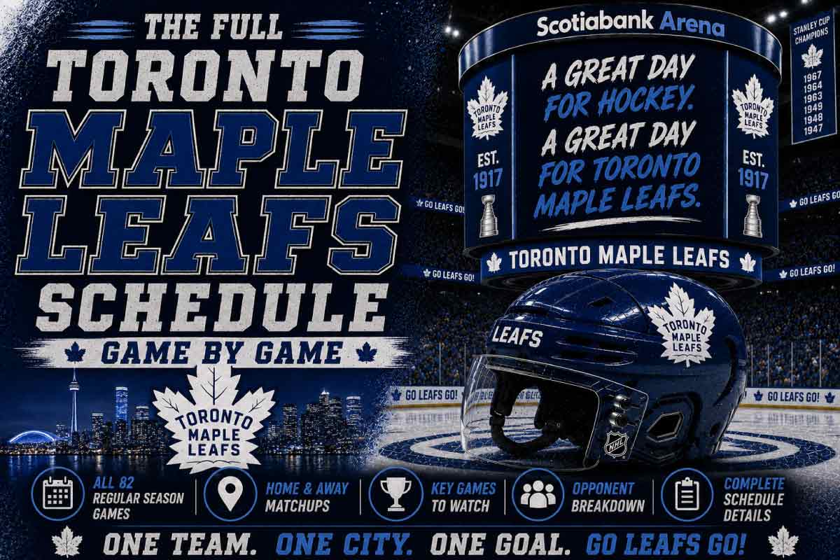 Toronto Maple Leafs Schedule with helmet