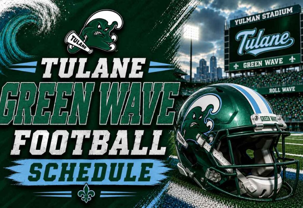 Tulane Green Wave Football schedule with helmet