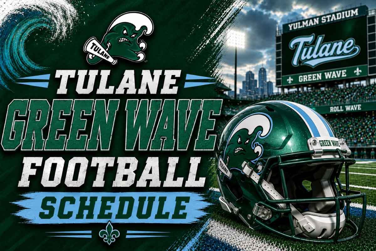 Tulane Green Wave Football schedule with helmet