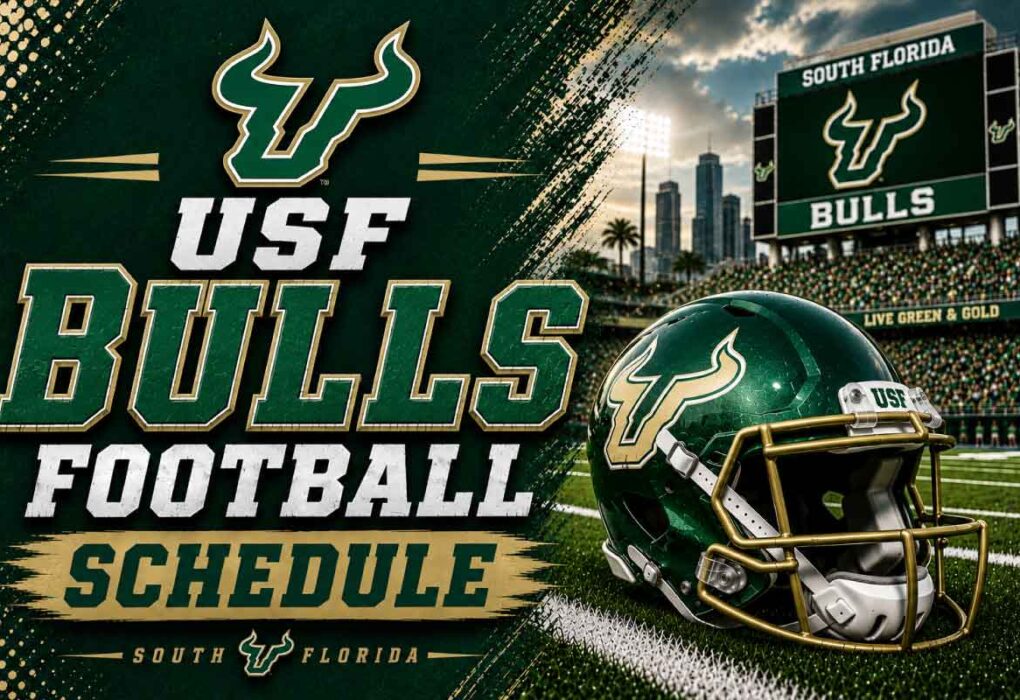 USF Bulls Football schedule with helmet