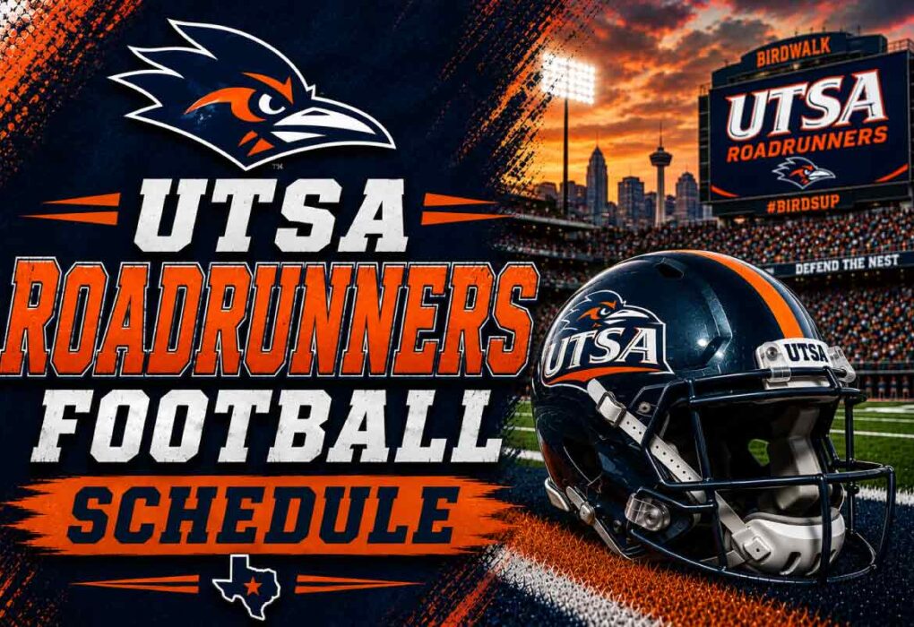 UTSA Roadrunners Football schedule with helmet