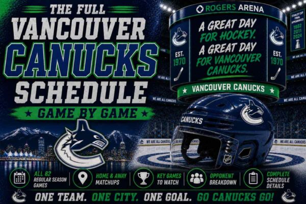 Vancouver Canucks Schedule with helmet