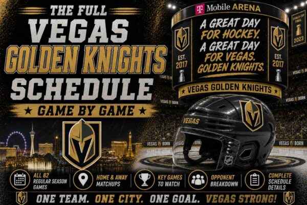 Vegas Golden Knights Schedule with helmet
