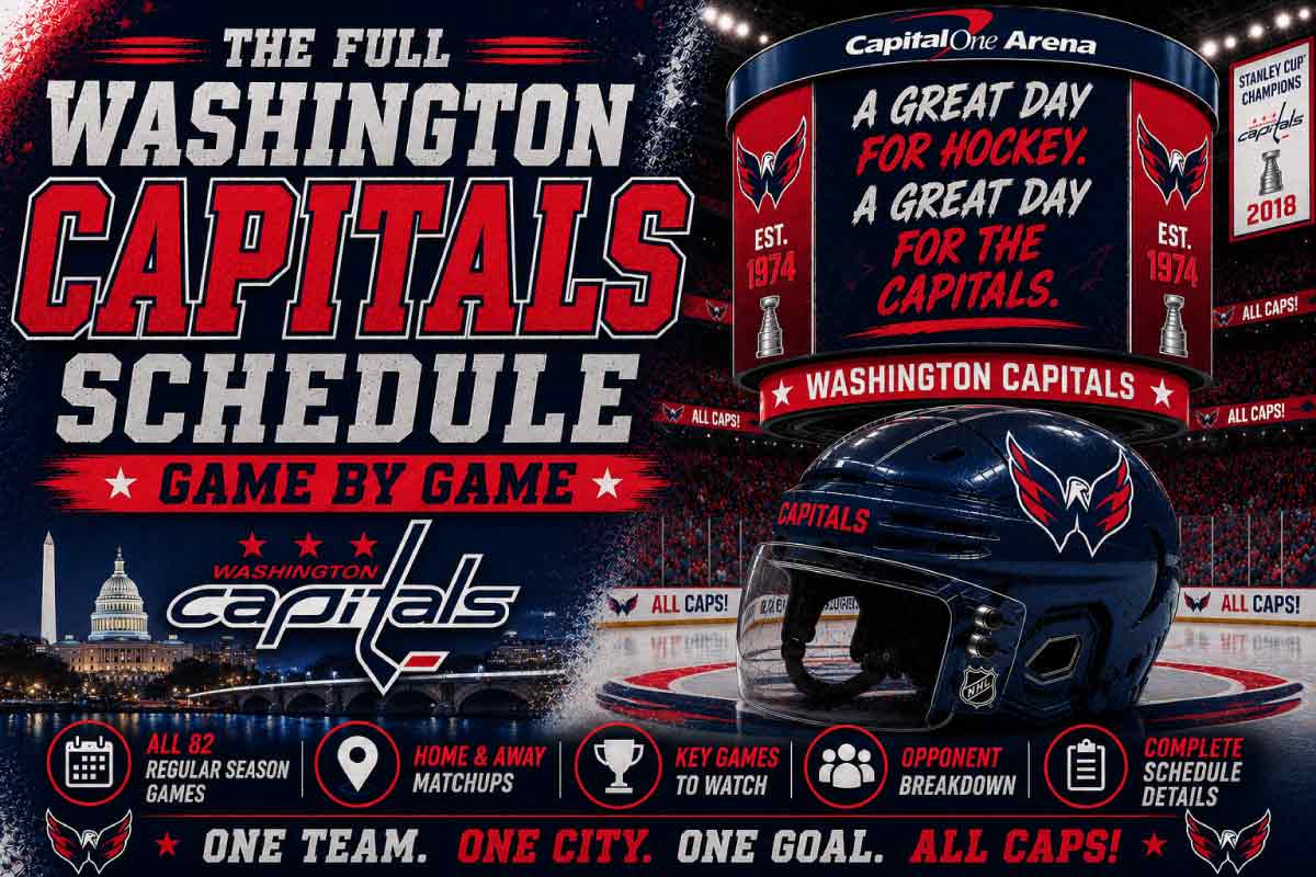 Washington Capitals Schedule with helmet