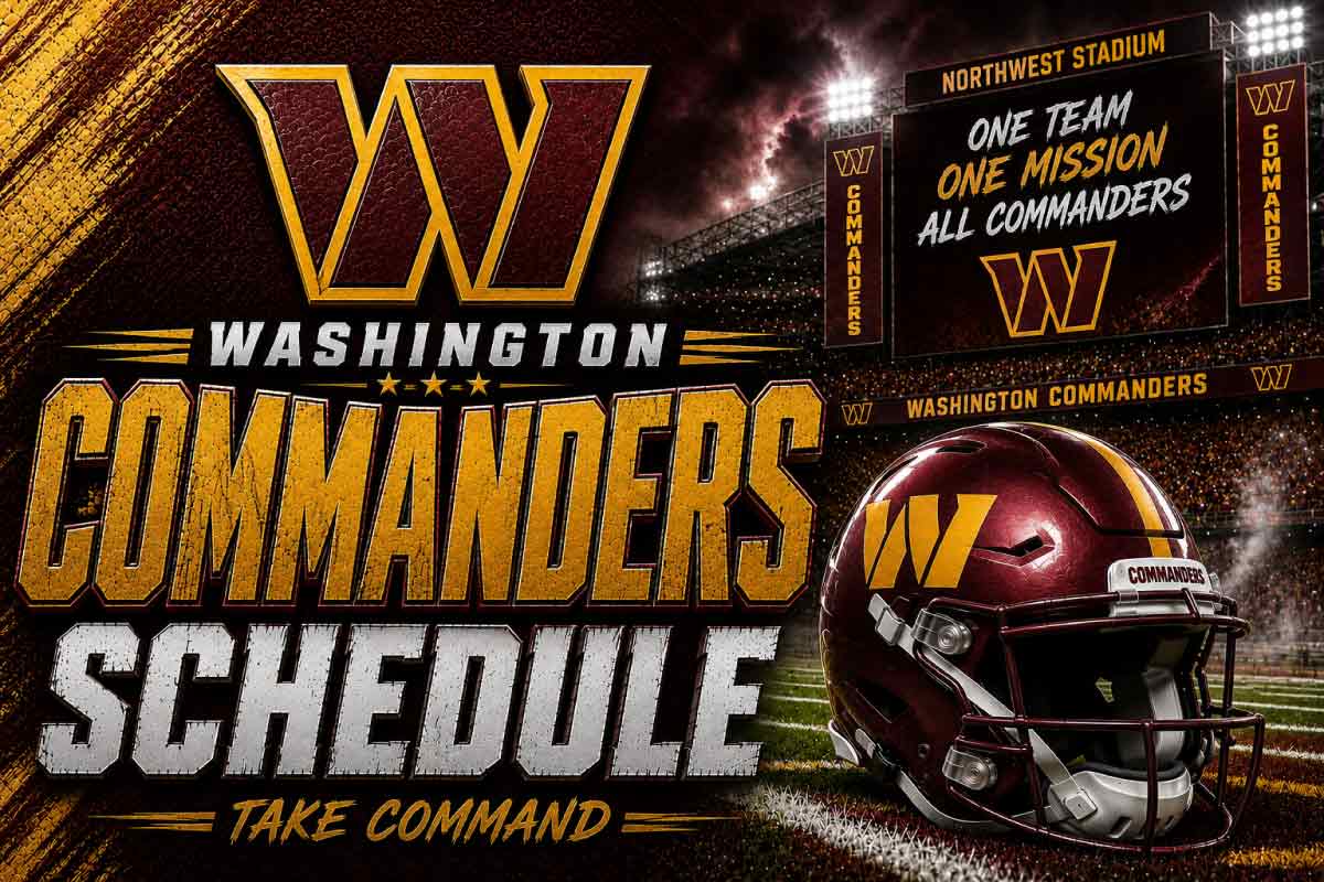 Washington Commanders Schedule with helmet