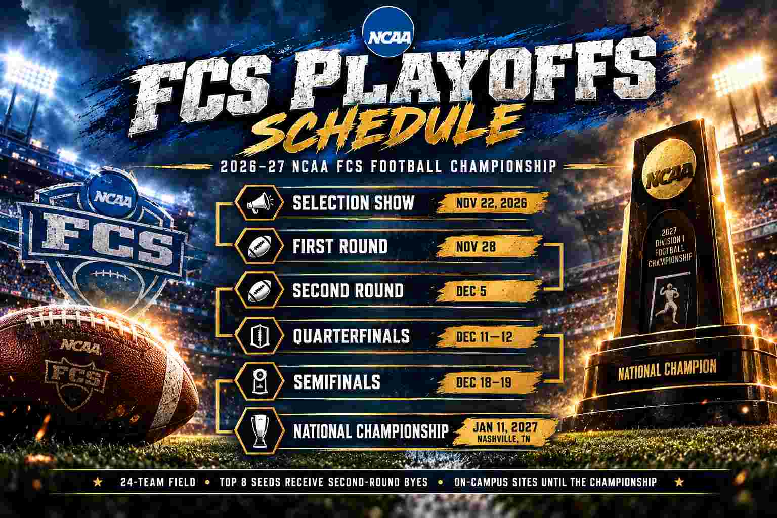 2026 FCS Playoffs Schedule: Full Broadcast Times, TV Channels and Championship Details