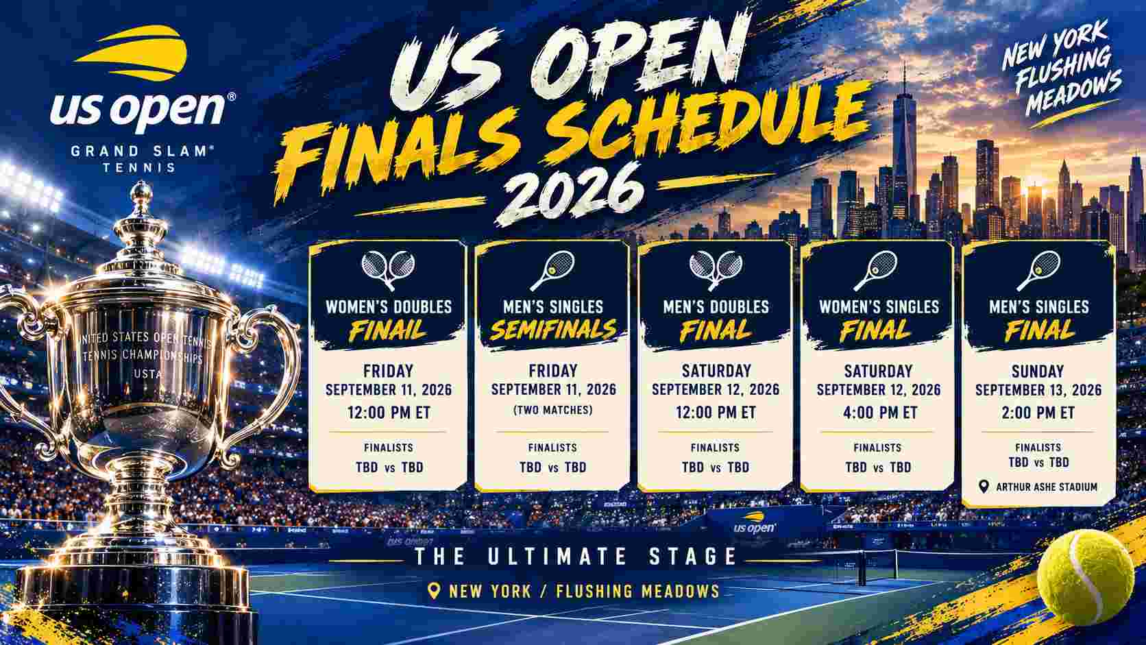 US Open Finals Schedule
