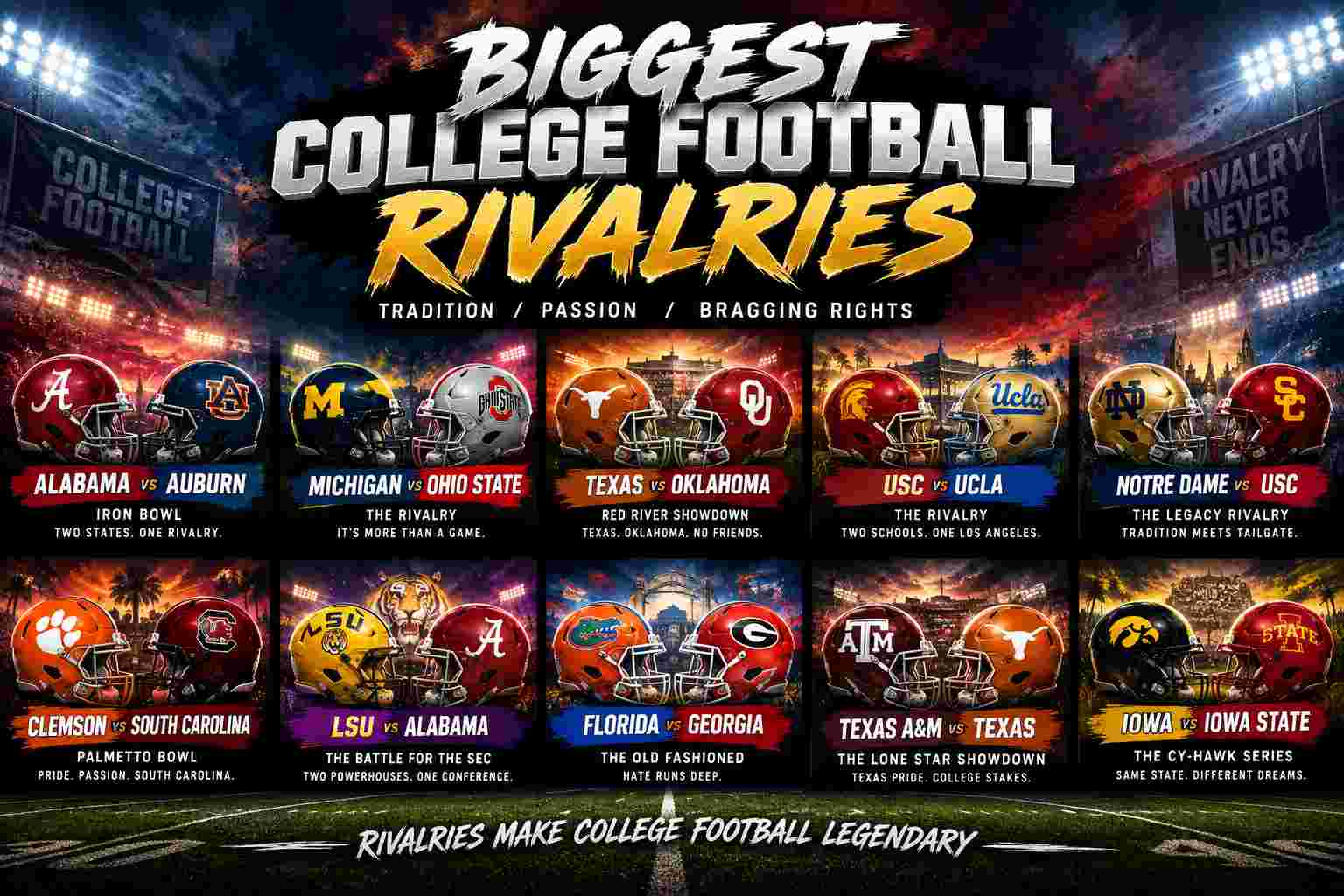 Ranking the Biggest College Football Rivalries of All Time: History, Stats and Legacy